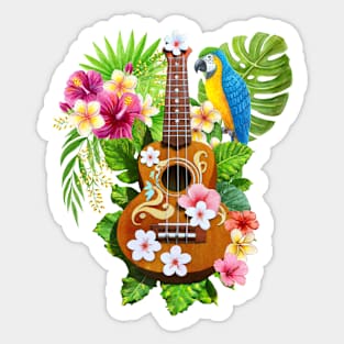 Tropical Summer Hawaiian Art Sticker